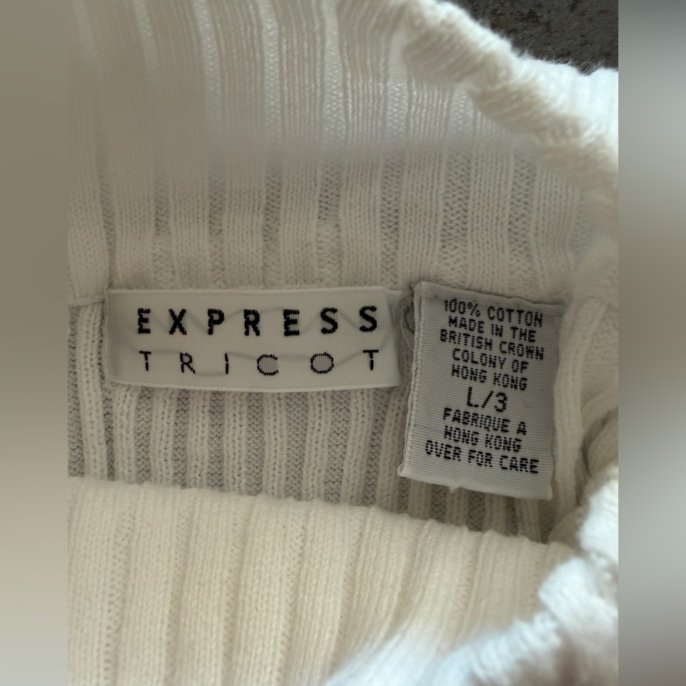 🤍🌊🧶EXPRESS Cotton Rib Mock Turtleneck Sweater - Picture 4 of 4